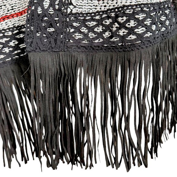 Christopher & Banks Fringed Plaid Cardigan Blazer Women's Large - Picture 5 of 13